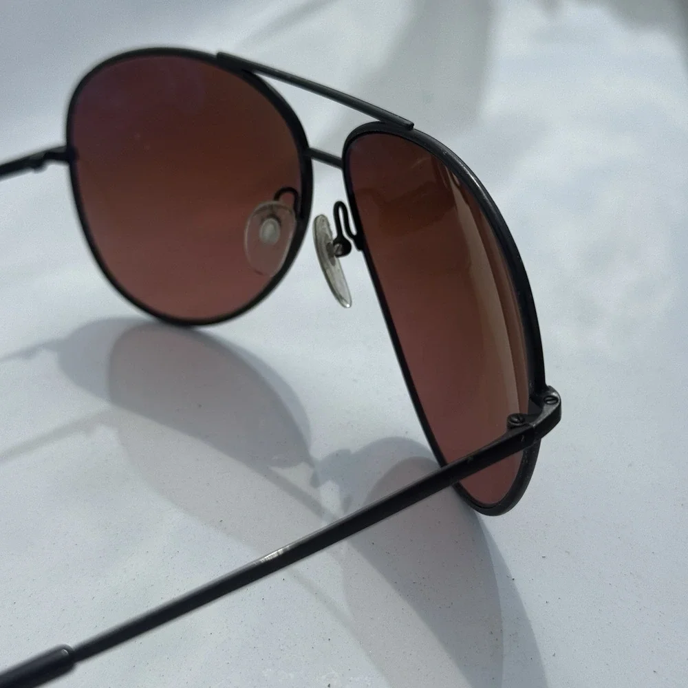 Vintage SERENGETI DRIVERS LARGE AVIATOR 5222 Black Metal Sunglasses JAPAN
